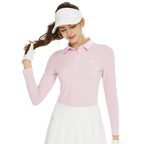 BLKTEE針織緹花領長袖上衣(粉紅)