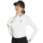 BLKTEE針織緹花領長袖上衣(白)