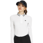 BLKTEE針織緹花領長袖上衣(白)