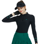 BLKTEE翻領磨毛長袖上衣(黑)