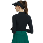 BLKTEE翻領磨毛長袖上衣(黑)