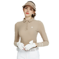 Baju lengan panjang berkolar berus (khaki)