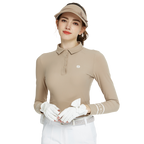 Baju lengan panjang berkolar berus (khaki)