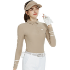 Baju lengan panjang berkolar berus (khaki)
