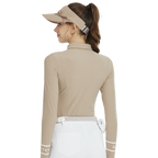 Baju lengan panjang berkolar berus (khaki)