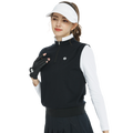 Kolar berdiri, pinggang ketat, vest lengan panjang (hitam)