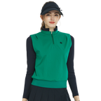 BLKTEE立領收腰長袖背心(綠)