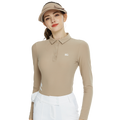 Baju Lengan Panjang Berkolar Pinggang Pas BLKTEE (Khaki)