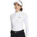White collared, fitted waist long-sleeved top