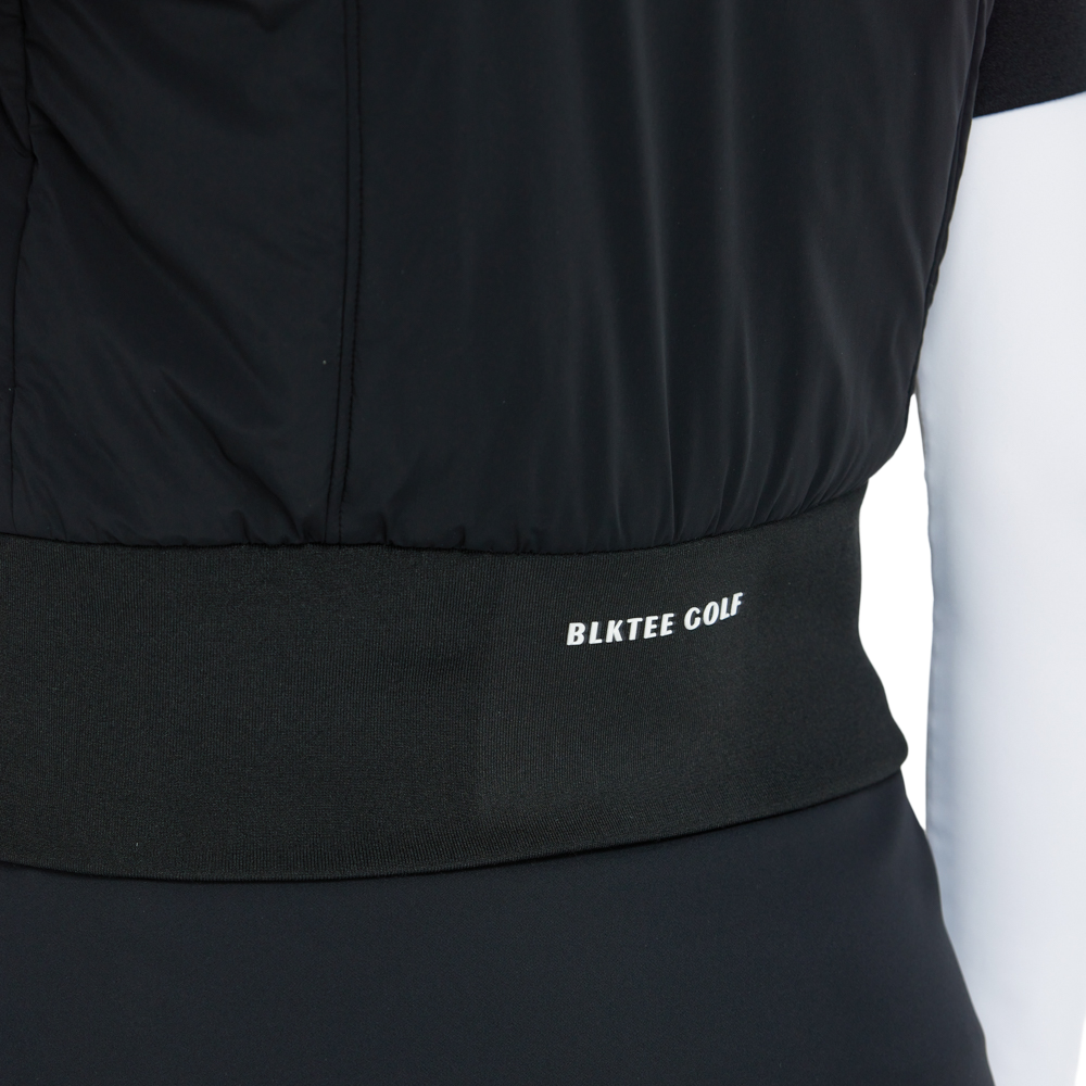 Jaket golf bulu angsa lengan pendek (hitam)