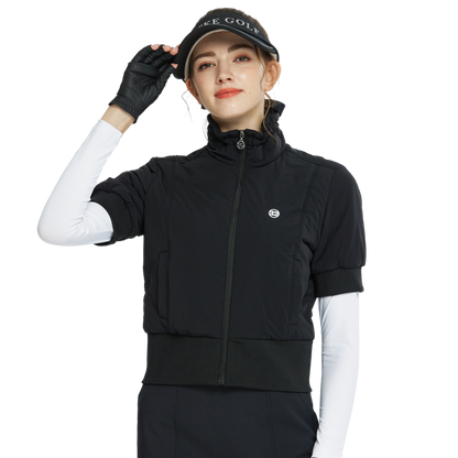 BLKTEE高爾夫羽絨短袖外套(黑)