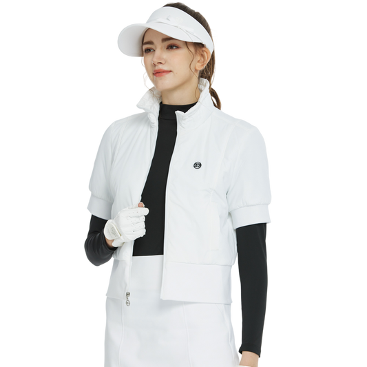 BLKTEE高爾夫羽絨短袖外套(白)