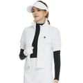 Jaket golf bulu angsa lengan pendek (putih)