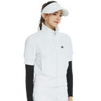 Jaket golf bulu angsa lengan pendek (putih)