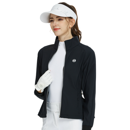 BLKTEE高爾夫防風防潑水長袖外套(黑)