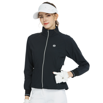 BLKTEE高爾夫防風防潑水長袖外套(黑)