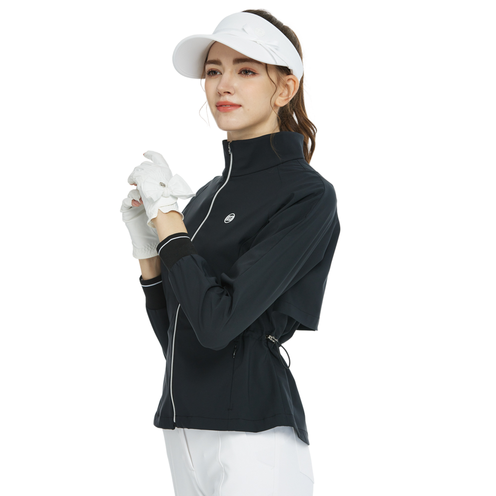 BLKTEE高爾夫防風防潑水長袖外套(黑)