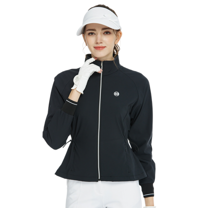 BLKTEE高爾夫防風防潑水長袖外套(黑)