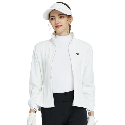 BLKTEE高爾夫防風防潑水長袖外套(白)