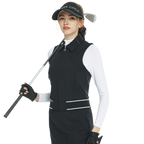 Short-sleeved double-layered vest (black)