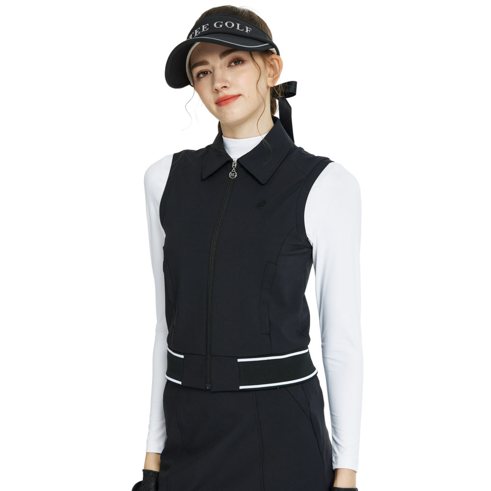 Short-sleeved double-layered vest (black)