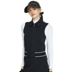 Short-sleeved double-layered vest (black)