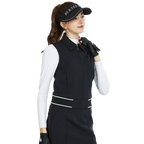 Short-sleeved double-layered vest (black)