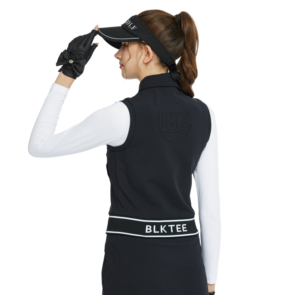 Short-sleeved double-layered vest (black)