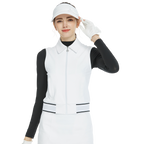 Vest berlapis dua lengan pendek (putih)