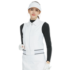 Vest berlapis dua lengan pendek (putih)