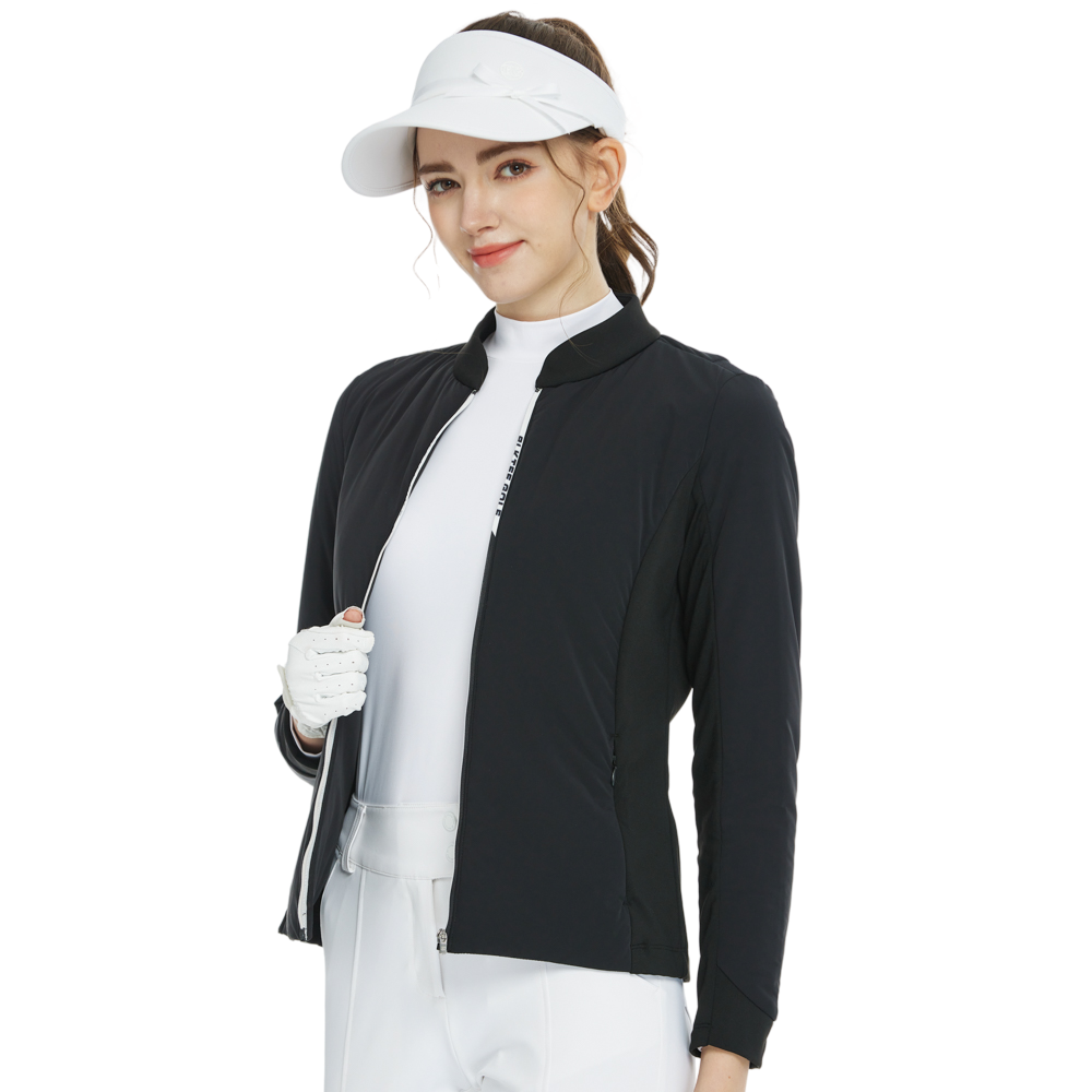 Jaket hangat berus dan berkuilt (hitam)