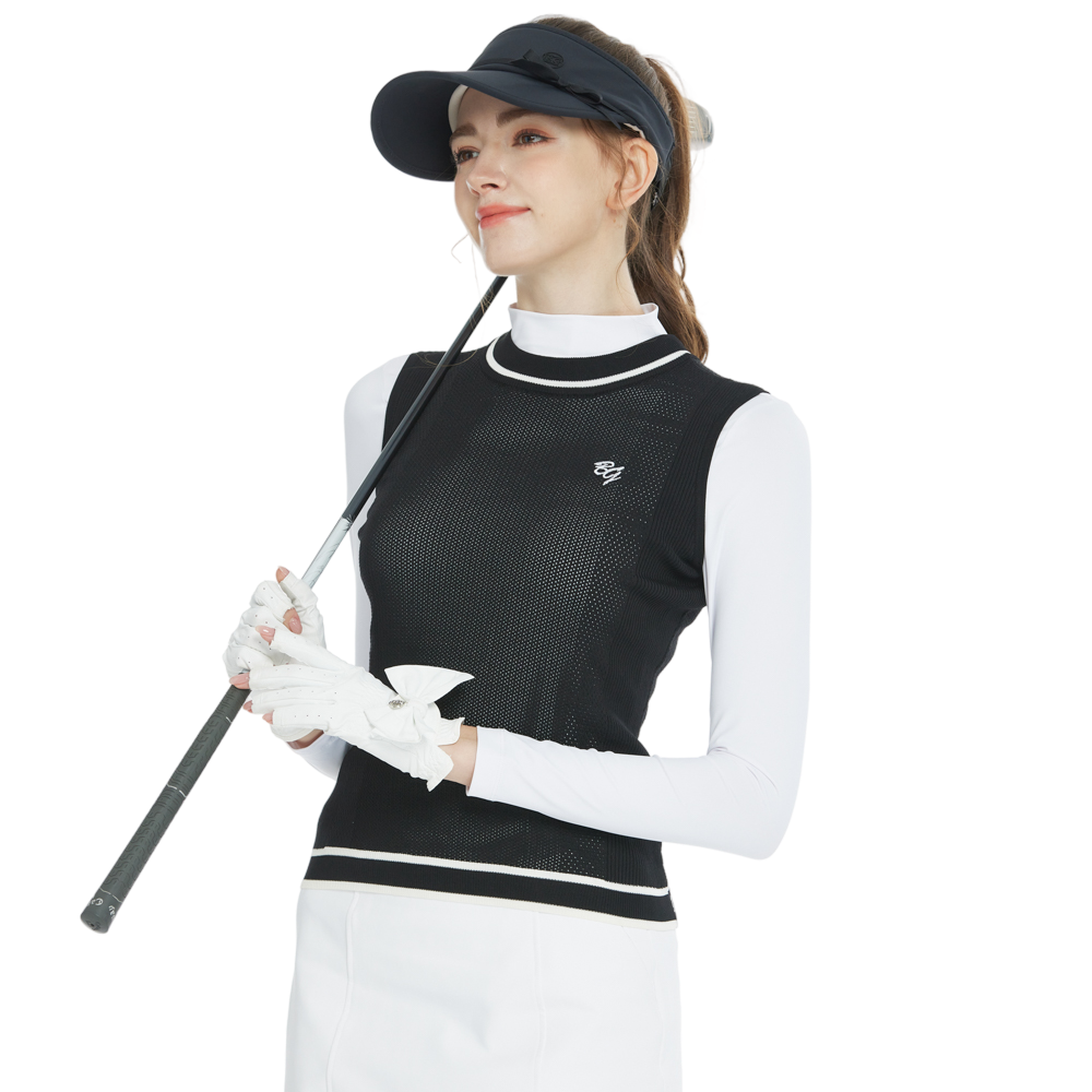 BLKTEE高爾夫針織圓領背心(黑)