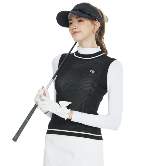 BLKTEE高爾夫針織圓領背心(黑)