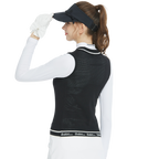Vest leher kru rajutan golf (hitam)