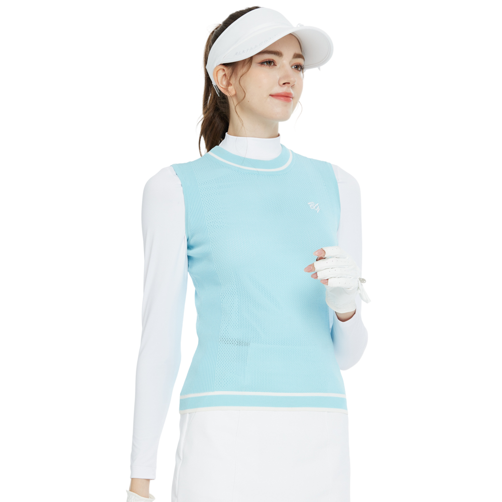 BLKTEE高爾夫針織圓領背心(淺藍)