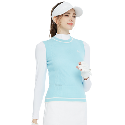 BLKTEE高爾夫針織圓領背心(淺藍)