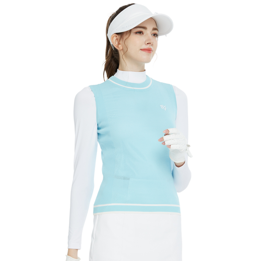 BLKTEE高爾夫針織圓領背心(淺藍)