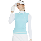 Golf knit crew neck vest (light blue)