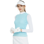 Golf knit crew neck vest (light blue)