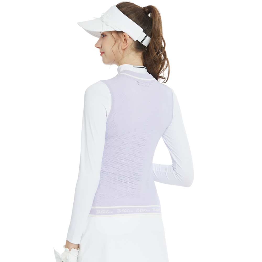 BLKTEE Golf Knit Crew Neck Vest (Taro Purple)