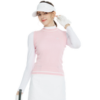 Golf knit crew neck vest (pink)