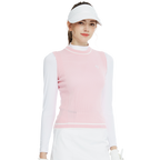 Golf knit crew neck vest (pink)