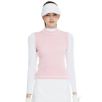 Golf knit crew neck vest (pink)