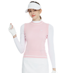 Golf knit crew neck vest (pink)