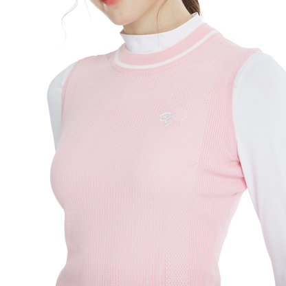 BLKTEE高爾夫針織圓領背心(粉紅)