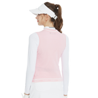 Golf knit crew neck vest (pink)