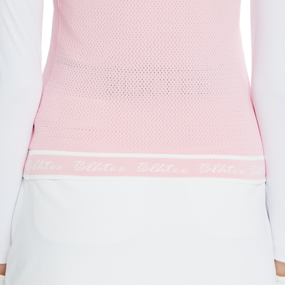 BLKTEE高爾夫針織圓領背心(粉紅)