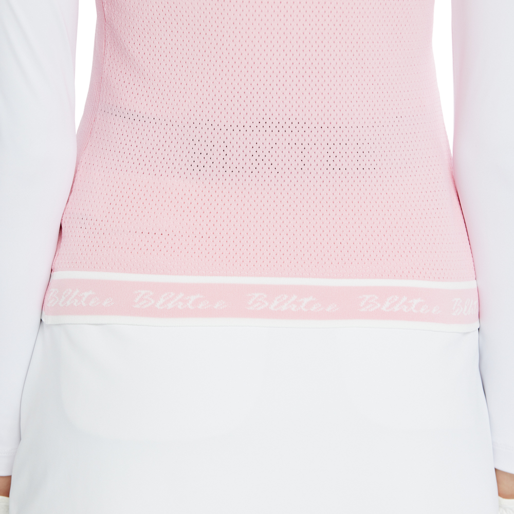 Golf knit crew neck vest (pink)