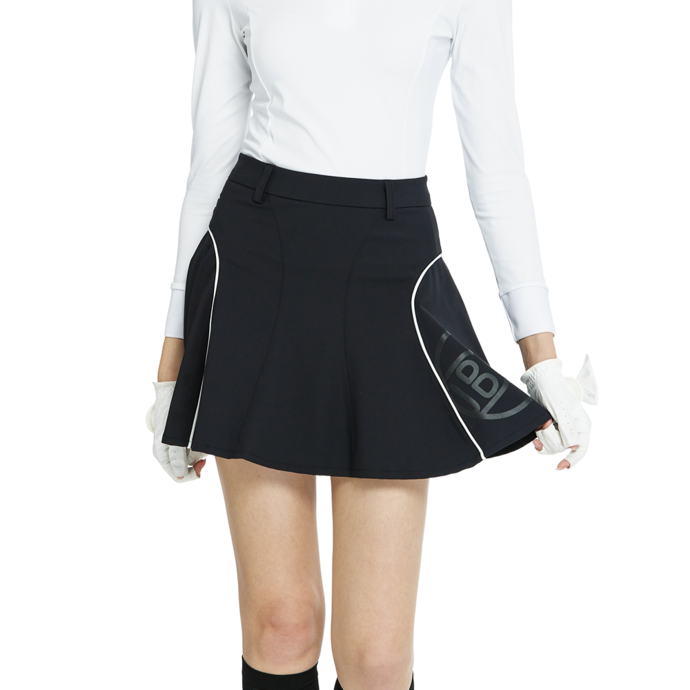 高腰修身花瓣短裙(黑)