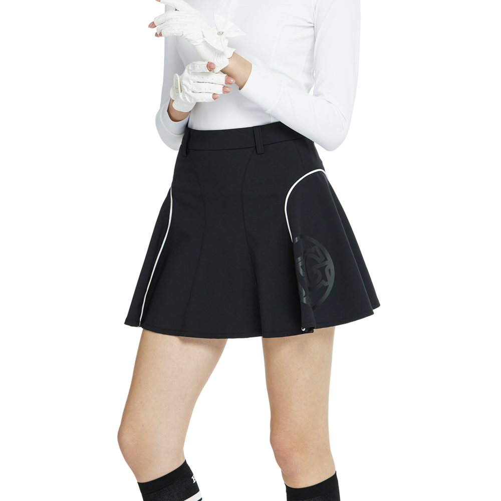 高腰修身花瓣短裙(黑)